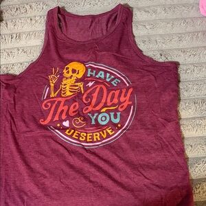 Graphic Burgundy Tank Top